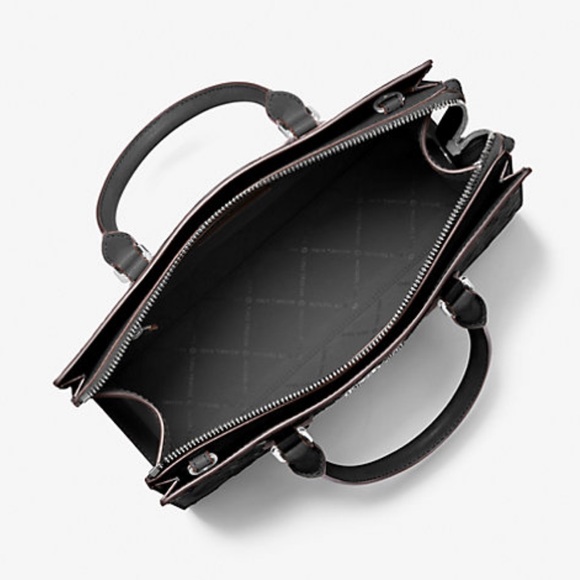 Michael Kors Sheila Medium Sequined Floral Print CZ Satchel
Black 
NWT - Picture 2 of 16